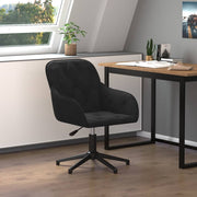 Kantoorstoel draaibaar fluweel zwart 56x61.5x(72-80)cm