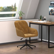 Kantoorstoel draaibaar fluweel bruin 56x61,5x(72-80) cm