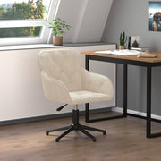 Kantoorstoel fluweel crèmekleurig 56x61,5x(72-80) cm
