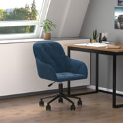 Kantoorstoel draaibaar fluweel blauw 56x61x(78-86) cm