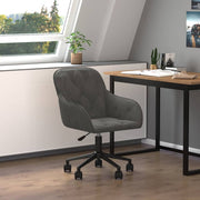 Kantoorstoel draaibaar fluweel donkergrijs 56x61x(78-86)cm