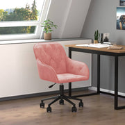 Kantoorstoel fluweel roze draaibaar