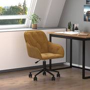 Kantoorstoel draaibaar fluweel bruin 56x61x(78-86) cm