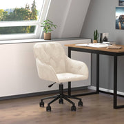 Kantoorstoel fluweel crèmekleurig 56x61x(78-86) cm