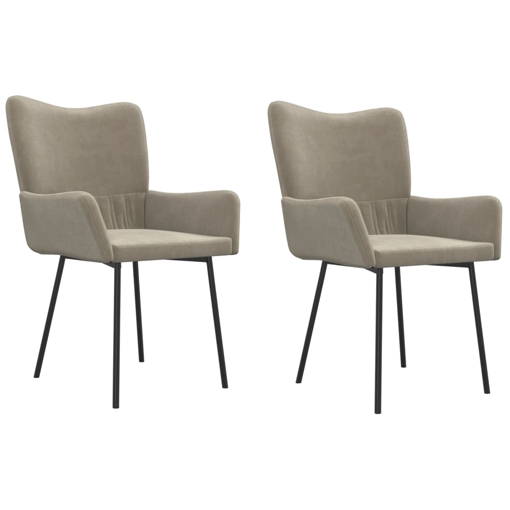 Eetkamerstoelen Fluweel Lichtgrijs