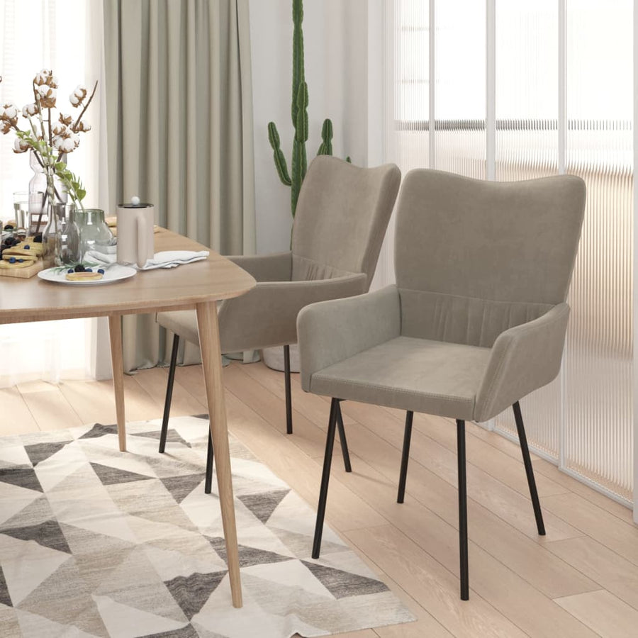 Eetkamerstoelen Fluweel Lichtgrijs