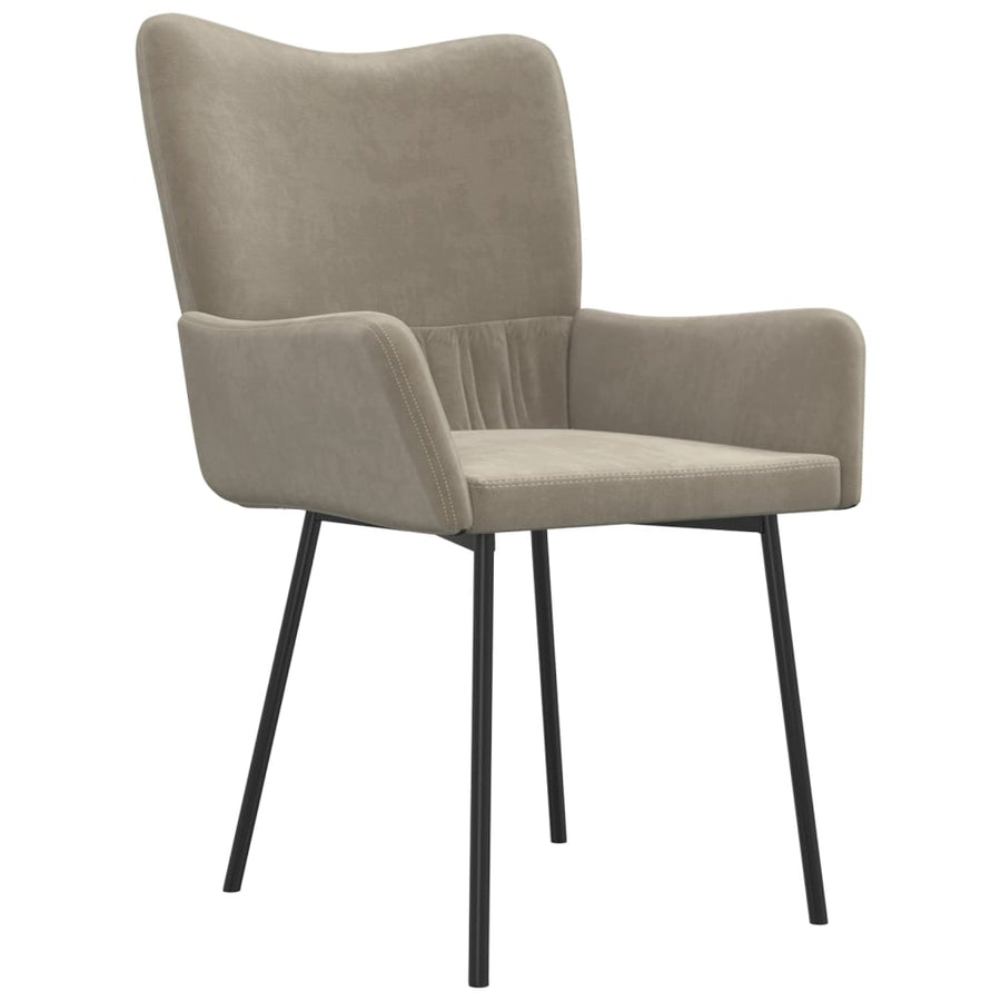 Eetkamerstoelen Fluweel Lichtgrijs