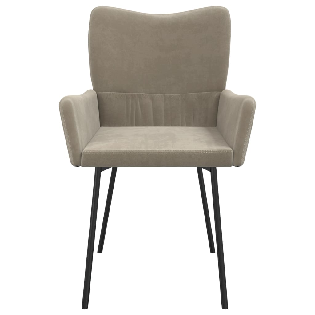 Eetkamerstoelen Fluweel Lichtgrijs