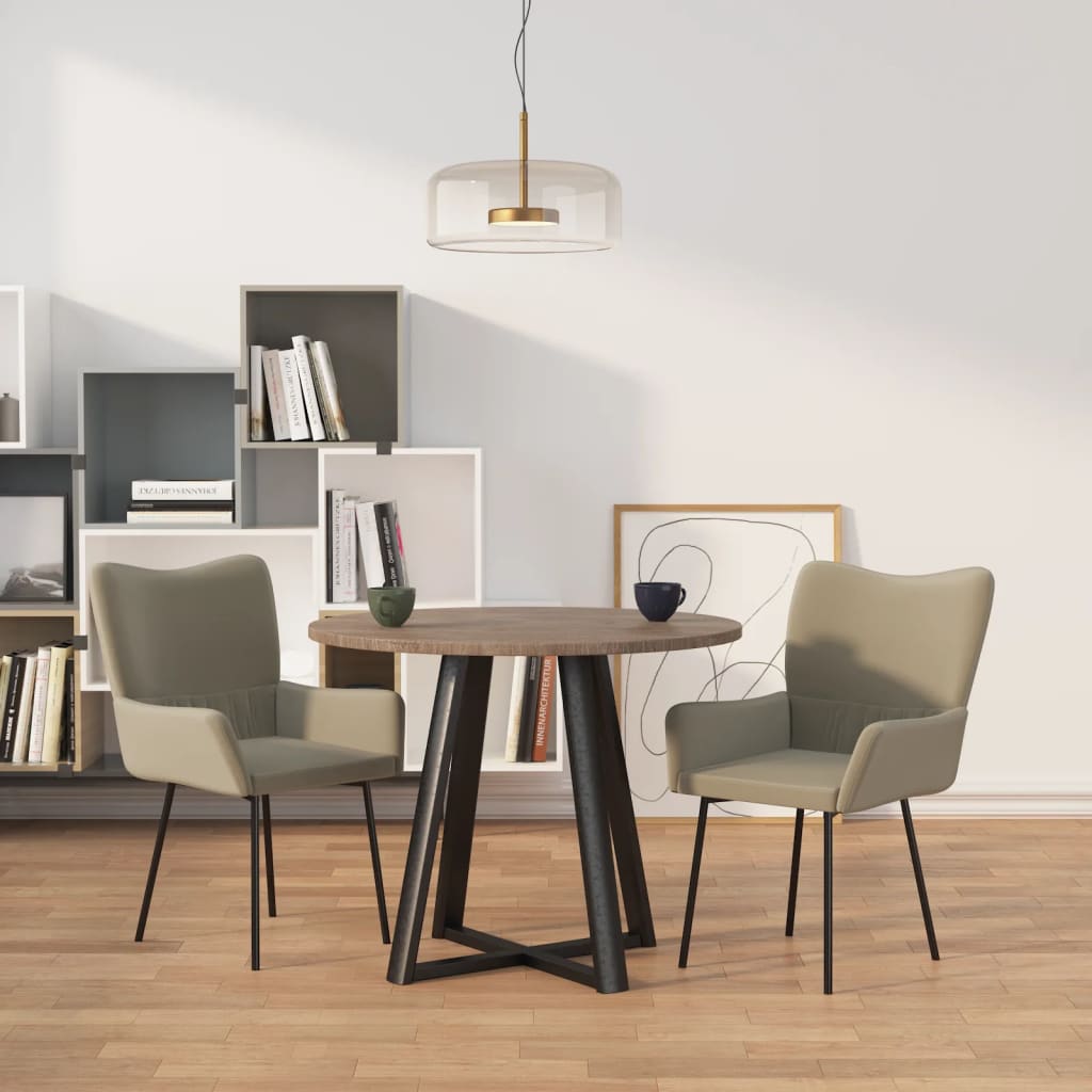 Eetkamerstoelen Fluweel Lichtgrijs