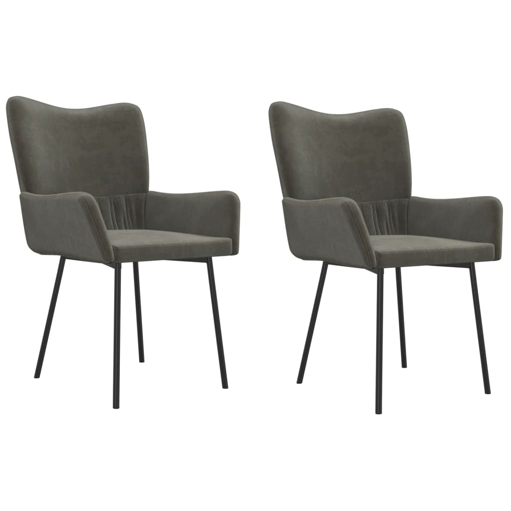 Eetkamerstoelen Fluweel Donkergrijs