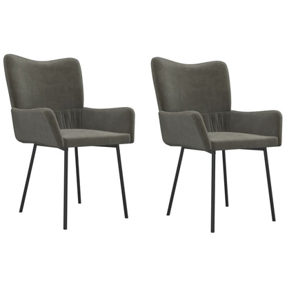 Eetkamerstoelen Fluweel Donkergrijs