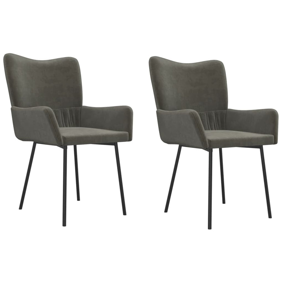 Eetkamerstoelen Fluweel Donkergrijs