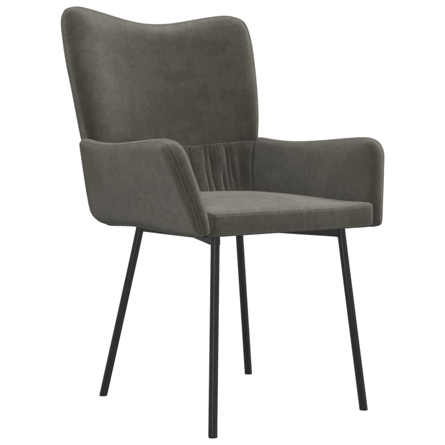 Eetkamerstoelen Fluweel Donkergrijs