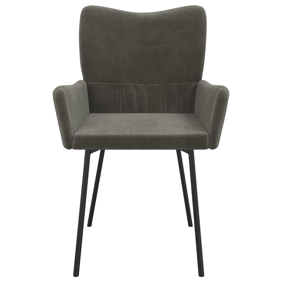 Eetkamerstoelen Fluweel Donkergrijs