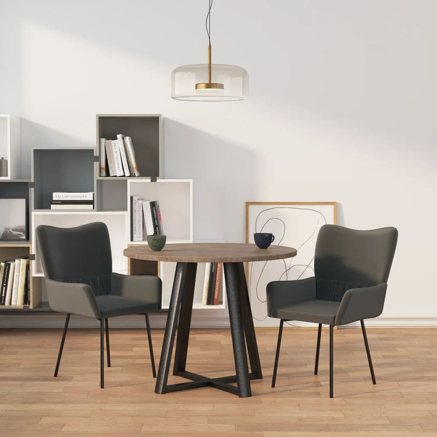 Eetkamerstoelen Fluweel Donkergrijs