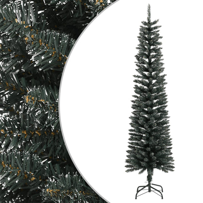 Kunstkerstboom Met Standaard Smal 80 Cm Pvc Groen 180 x 50.5 cm