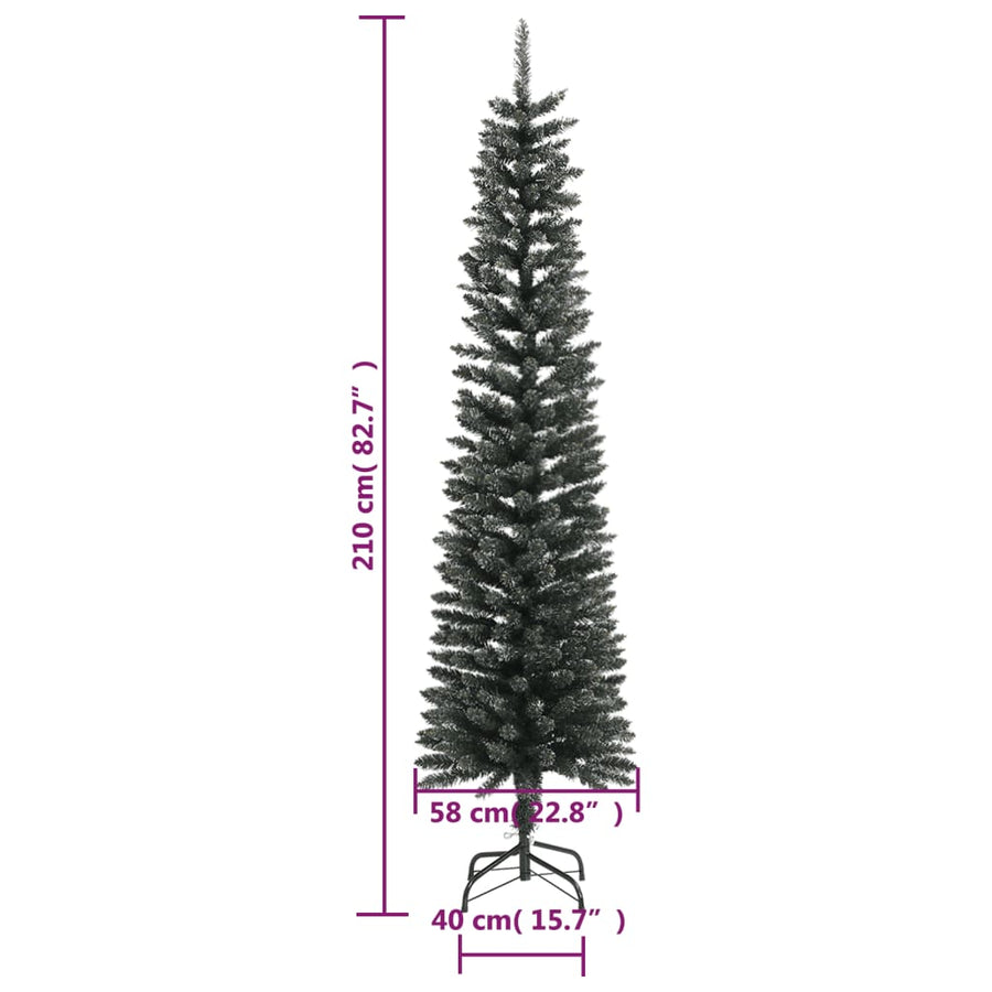 Kunstkerstboom Met Standaard Smal Pvc Groen 1 210 cm