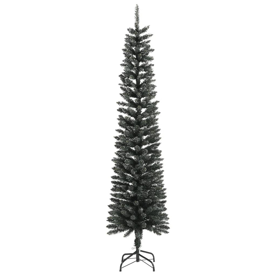 Kunstkerstboom Met Standaard Smal 240 Cm Pvc Groen 240 x 58 cm