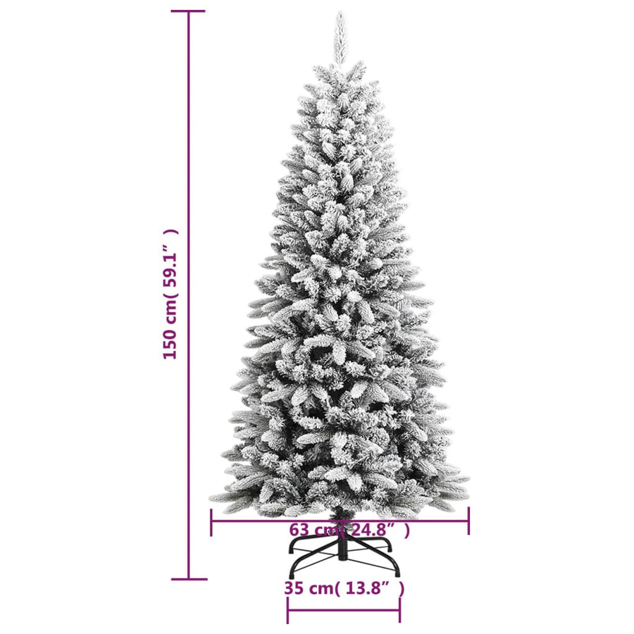 Kunstkerstboom Met Sneeuw 50 Cm Pvc En Pe 150 x 63 cm