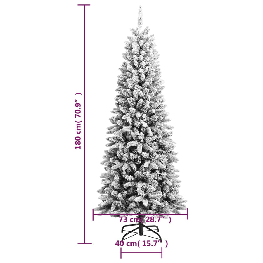 Kunstkerstboom Met Sneeuw 80 Cm Pvc En Pe 180 x 73 cm