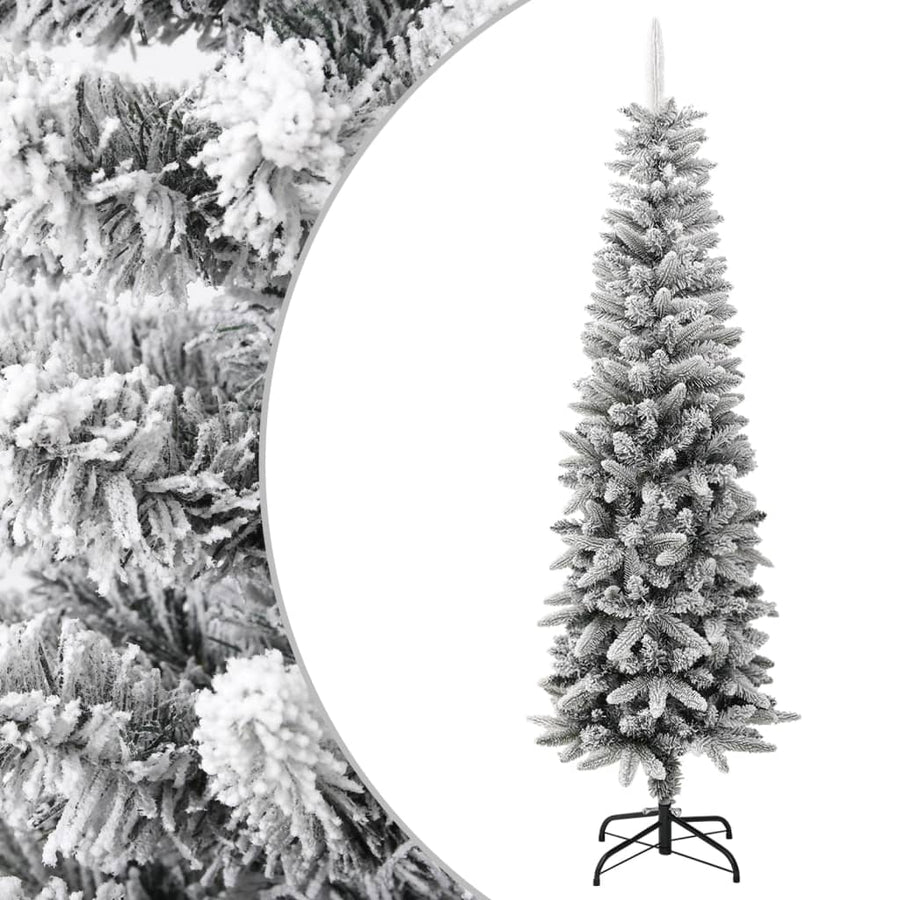 Kunstkerstboom Met Sneeuw Smal 180 Cm Pvc En Pe 180 x 55 cm