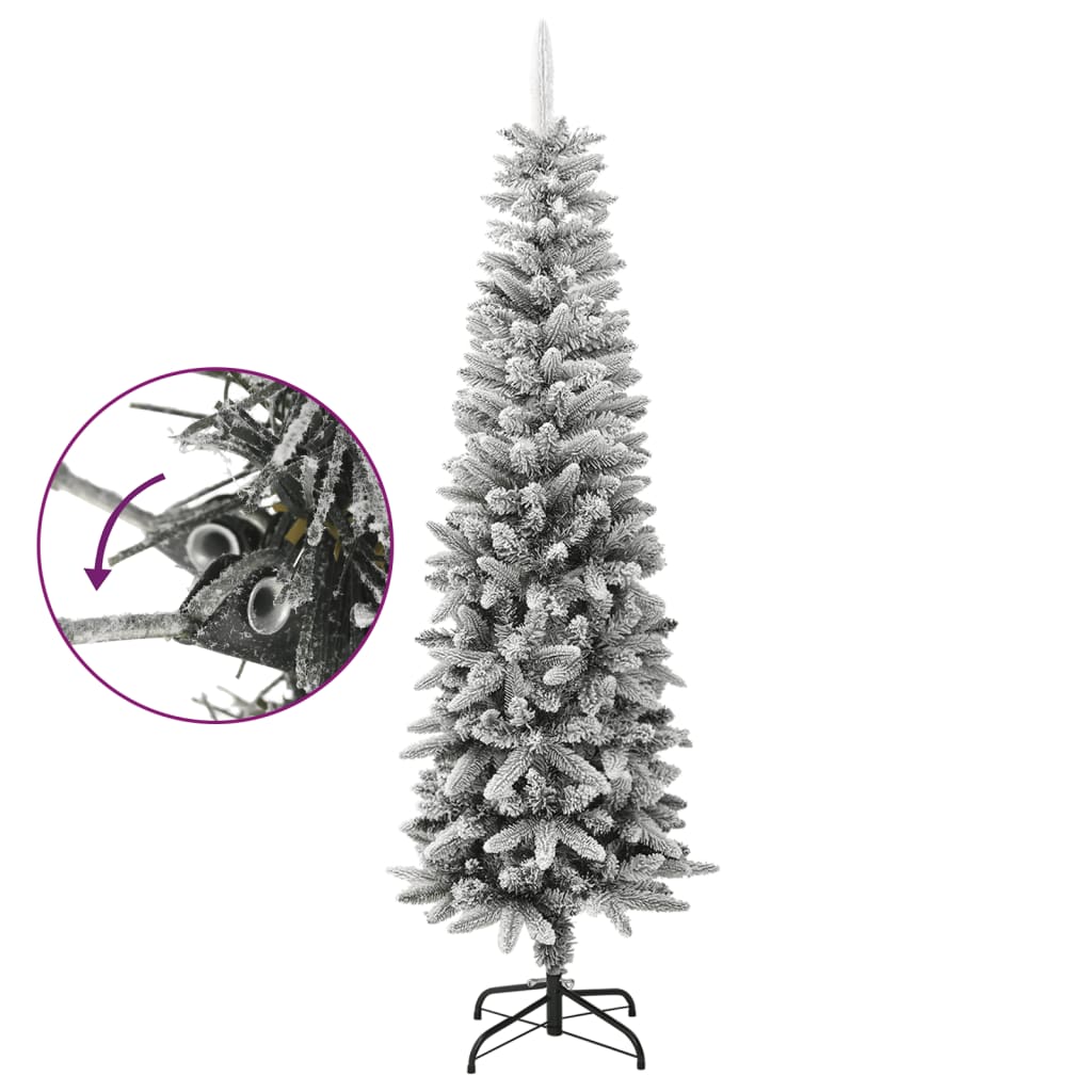 Kunstkerstboom Met Sneeuw Smal 180 Cm Pvc En Pe 180 x 55 cm