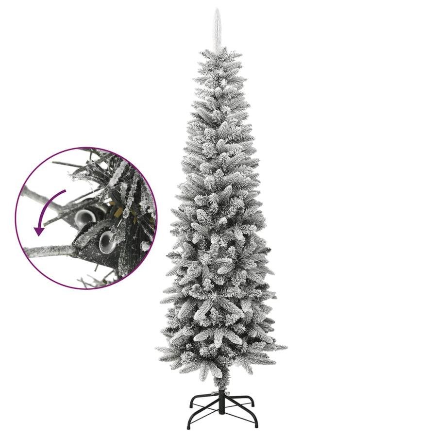 Kunstkerstboom Met Sneeuw Smal 180 Cm Pvc En Pe 180 x 55 cm