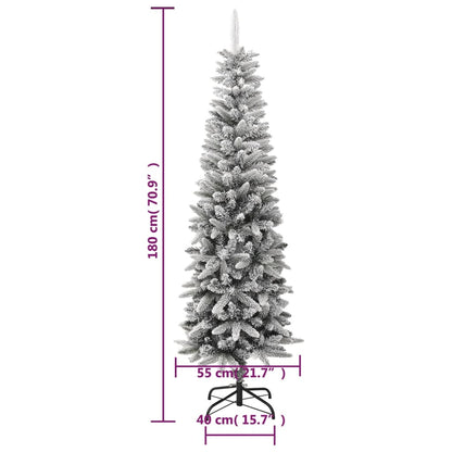 Kunstkerstboom Met Sneeuw Smal 180 Cm Pvc En Pe 180 x 55 cm