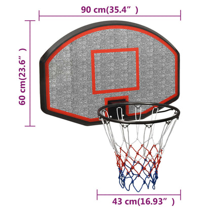Basketbalbord Polyetheen 90 x 60 x 2 cm Zwart