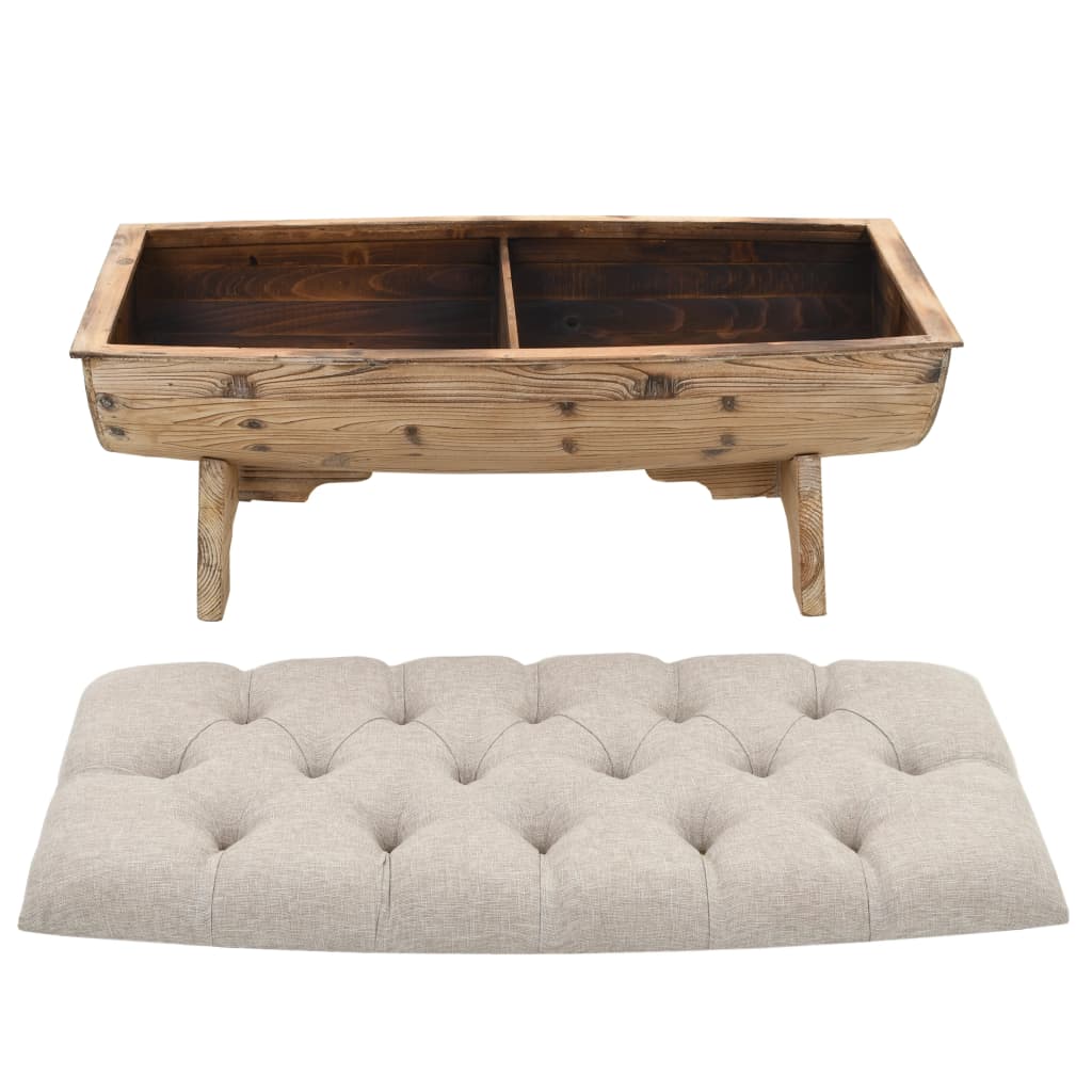 Opbergbank 103 cm Massief Hout Vuren