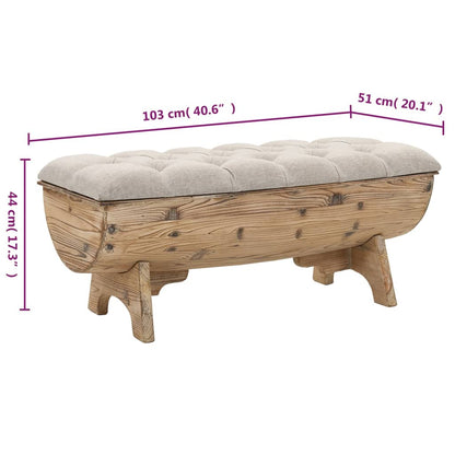 Opbergbank 103 cm Massief Hout Vuren