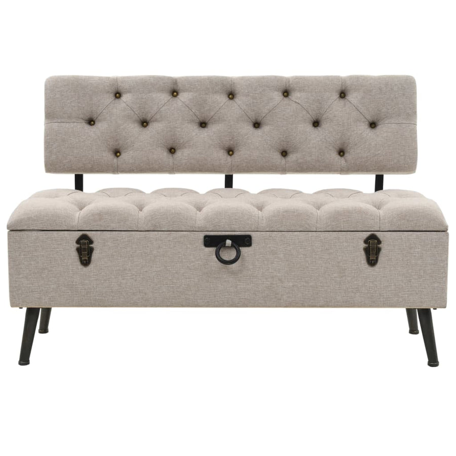 Opbergbank met Rugleuning 110 cm Crème Stof