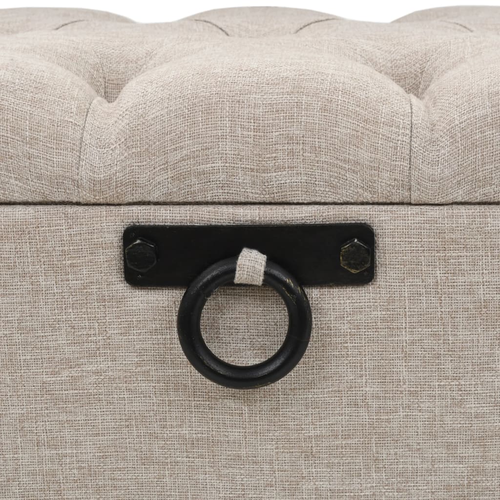 Opbergbank met Rugleuning 110 cm Crème Stof