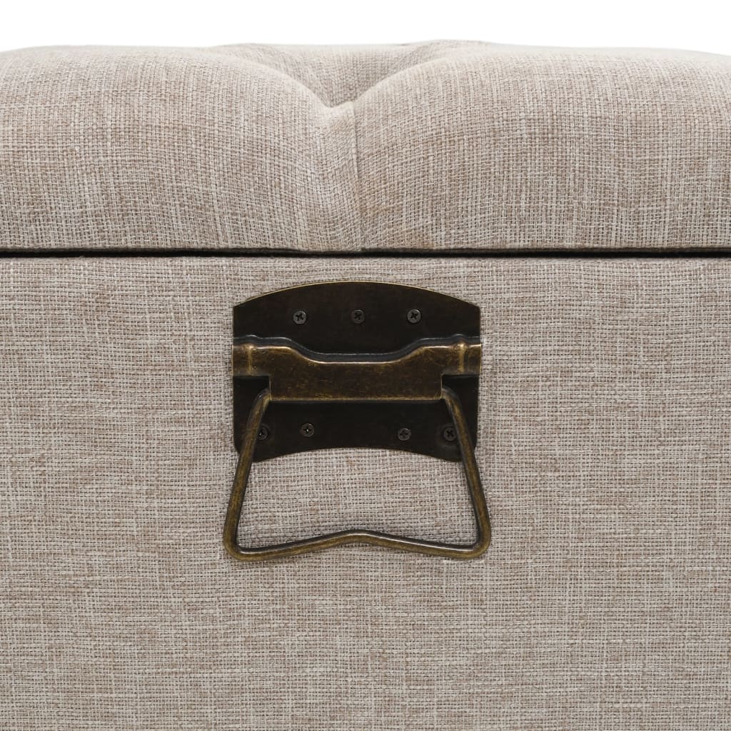 Opbergbank met Rugleuning 110 cm Crème Stof