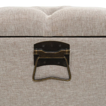 Opbergbank met Rugleuning 110 cm Crème Stof