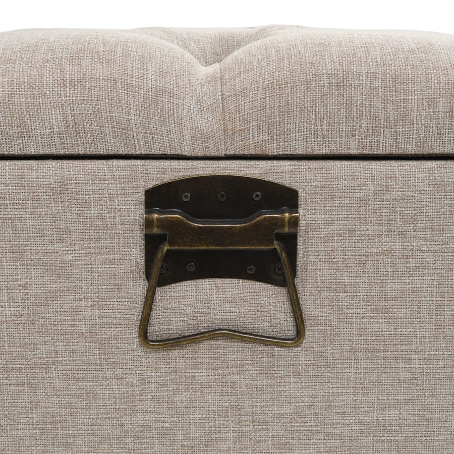 Opbergbank met Rugleuning 110 cm Crème Stof
