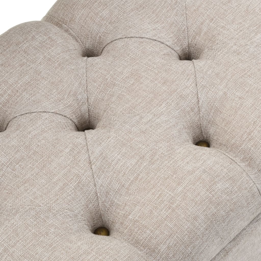Opbergbank met Rugleuning 110 cm Crème Stof