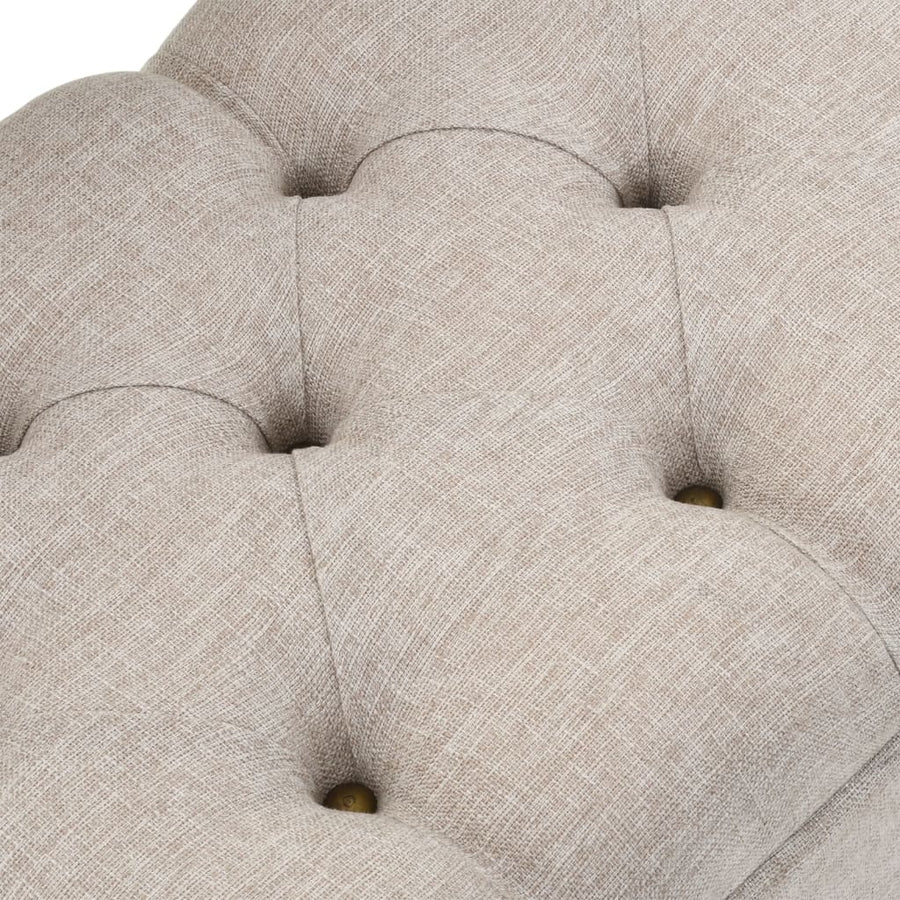 Opbergbank met Rugleuning 110 cm Crème Stof