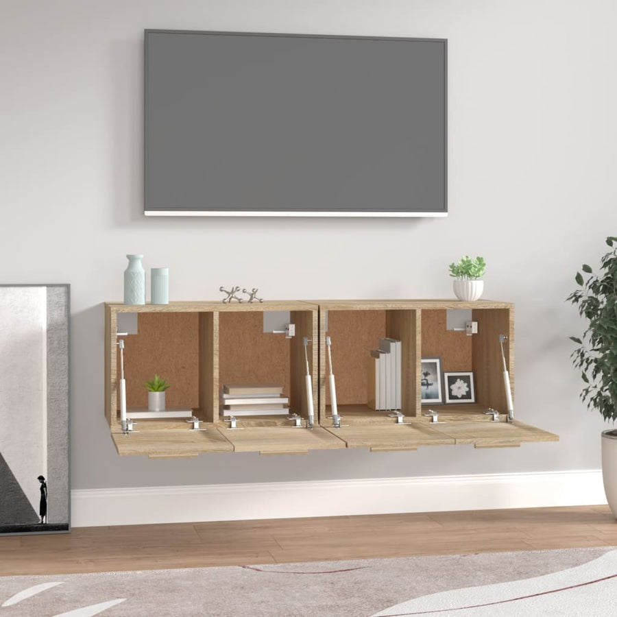 Wandkasten 2 St 60X36,5X35 Cm Bewerkt Hout Sonoma Eikenkleurig 1