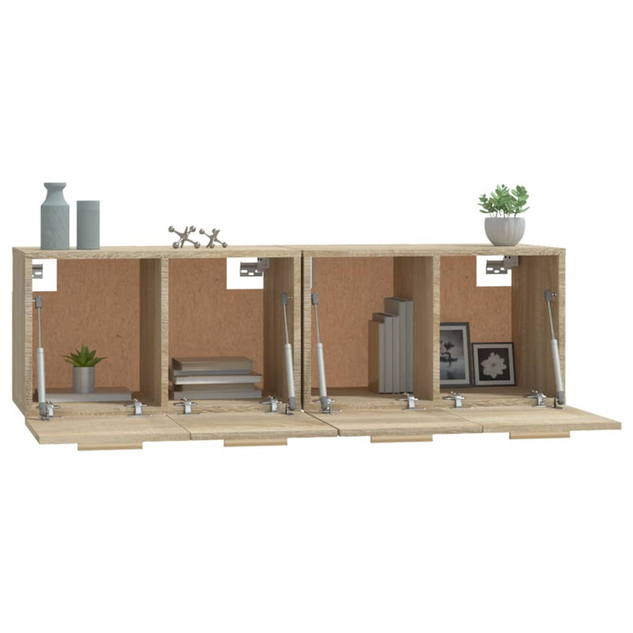 Wandkasten 2 St 60X36,5X35 Cm Bewerkt Hout Sonoma Eikenkleurig 1