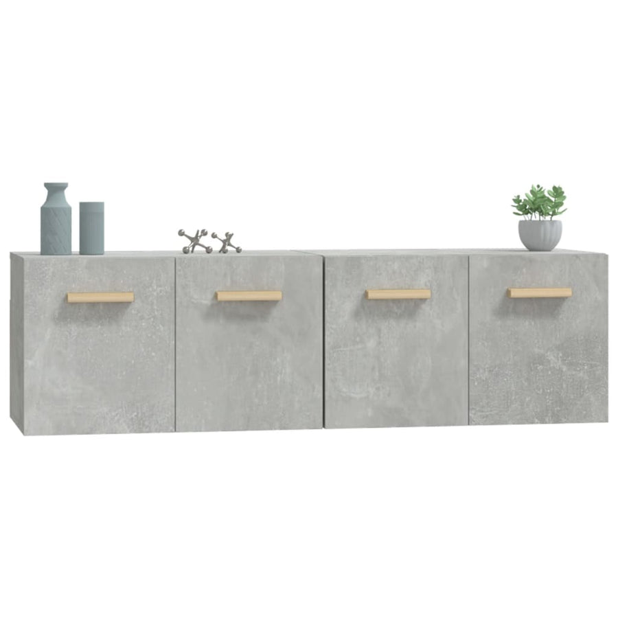 Wandkasten 2 st 60x36,5x35 cm bewerkt hout betongrijs