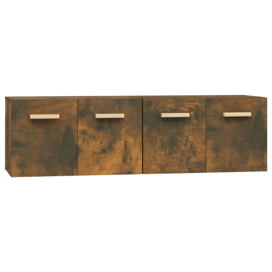 Wandkasten 2 St 60X36,5X35 Cm Bewerkt Hout Gerookt Eikenkleurig