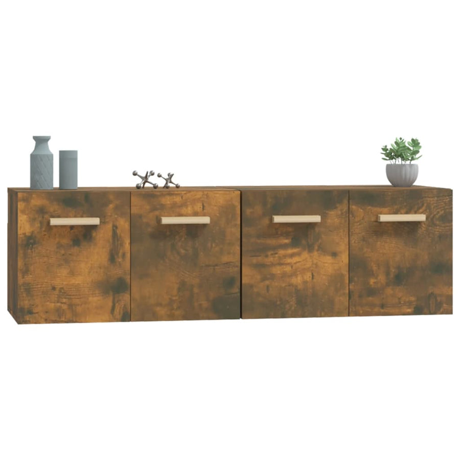 Wandkasten 2 St 60X36,5X35 Cm Bewerkt Hout Gerookt Eikenkleurig