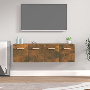 Wandkasten 2 st 60x36,5x35 cm bewerkt hout gerookt eiken