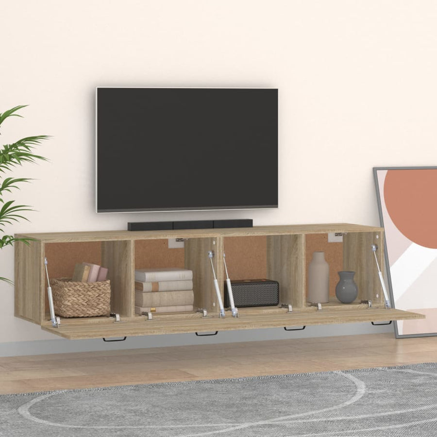Wandkasten 2 st 60x36,5x35 cm bewerkt hout sonoma eikenkleurig