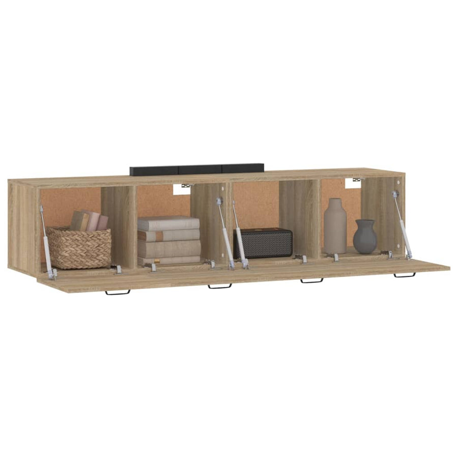 Wandkasten 2 st 60x36,5x35 cm bewerkt hout sonoma eikenkleurig