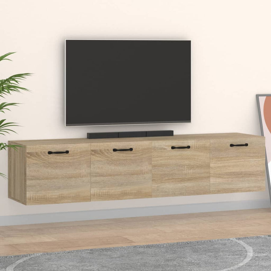 Wandkasten 2 st 60x36,5x35 cm bewerkt hout sonoma eikenkleurig