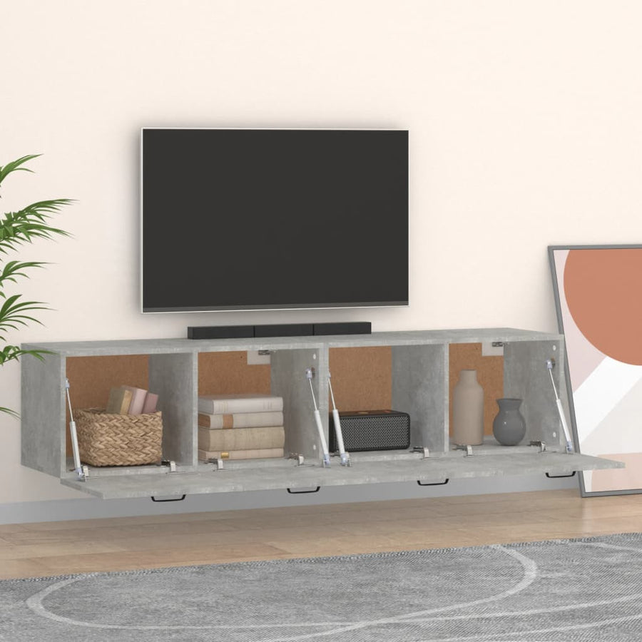 Wandkasten 2 st 60x36,5x35 cm bewerkt hout betongrijs