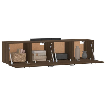 Wandkasten 2 St 60X36,5X35 Cm Bewerkt Hout Bruin Eikenkleur