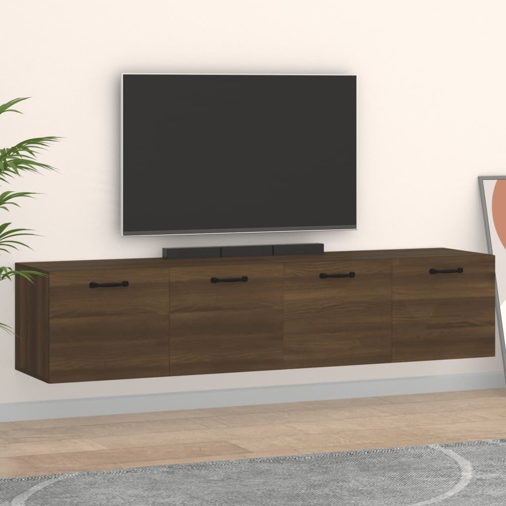 Wandkasten 2 St 60X36,5X35 Cm Bewerkt Hout Bruin Eikenkleur